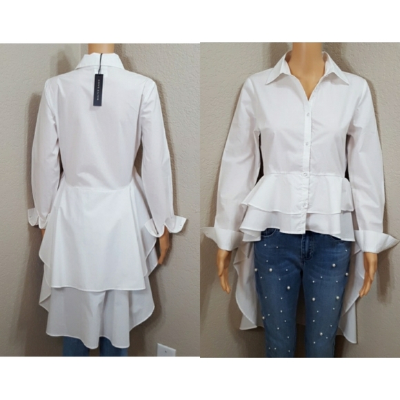 white high low shirt